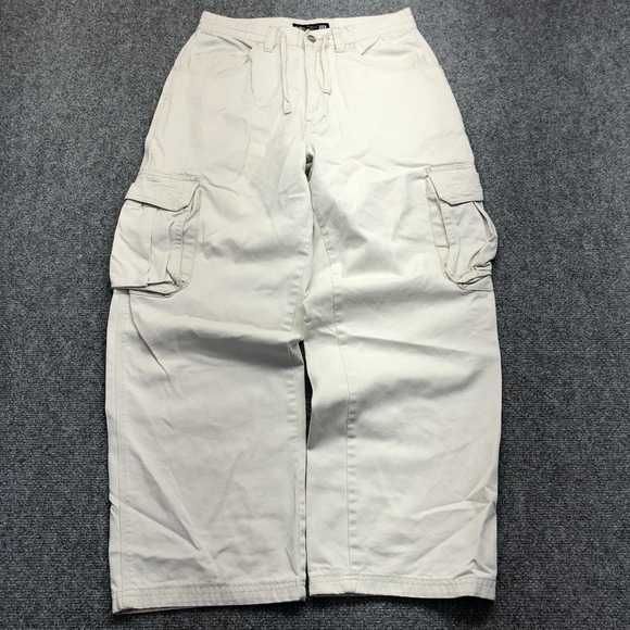Reclaimed Vintage Other - Y2K Cargo Pants Mens 32x28 Beige Canvas Wide Leg Relaxed Workwear Utility